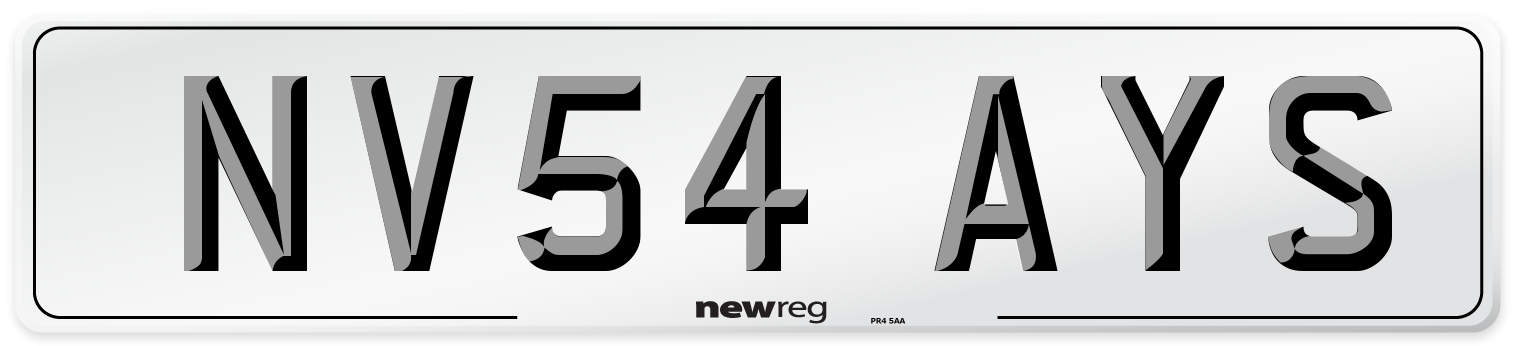 NV54 AYS Number Plate from New Reg
